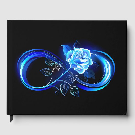 Glowing infinity with blue rose gästebuch (Vorderseite)