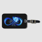 Glowing infinity with blue rose gepäckanhänger (Vorderseite (Horizontal))