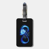 Glowing infinity with blue rose gepäckanhänger (Rückseite vertikal)