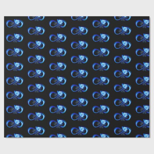 Glowing infinity with blue rose geschenkpapier (Flach)