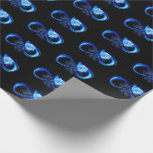 Glowing infinity with blue rose geschenkpapier (Ecke)