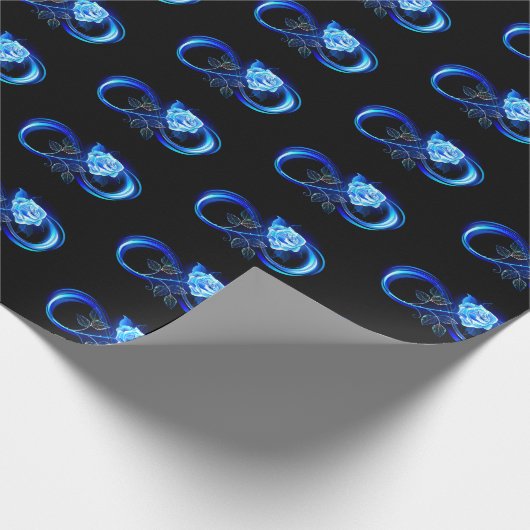 Glowing infinity with blue rose geschenkpapier (Ecke)
