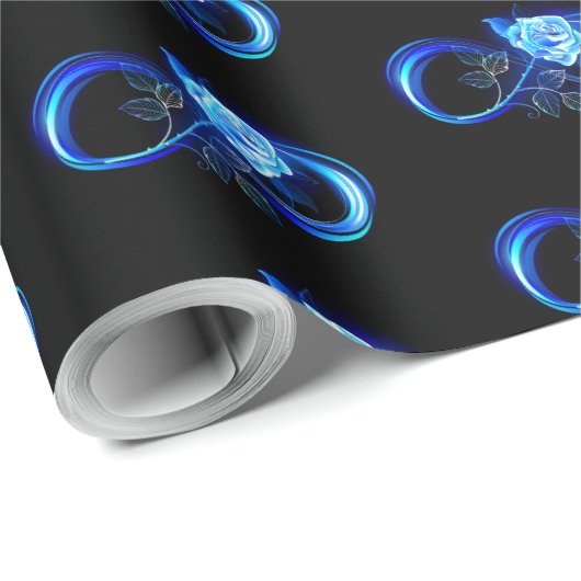 Glowing infinity with blue rose geschenkpapier (Rolleneckpunkt)