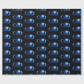Glowing infinity with blue rose geschenkpapier (Flach)