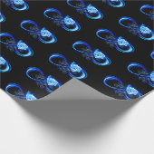 Glowing infinity with blue rose geschenkpapier (Ecke)