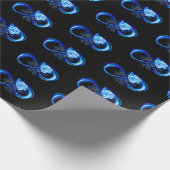 Glowing infinity with blue rose geschenkpapier (Ecke)