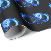 Glowing infinity with blue rose geschenkpapier (Rolleneckpunkt)