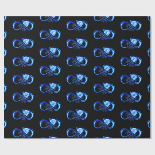 Glowing infinity with blue rose geschenkpapier (Flach)