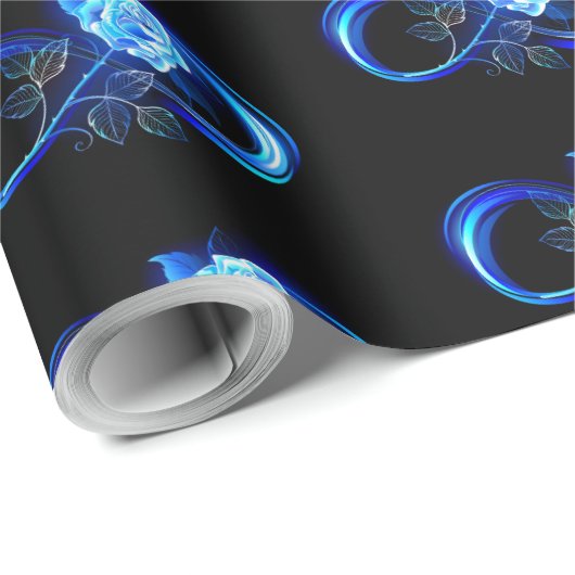 Glowing infinity with blue rose geschenkpapier (Rolleneckpunkt)