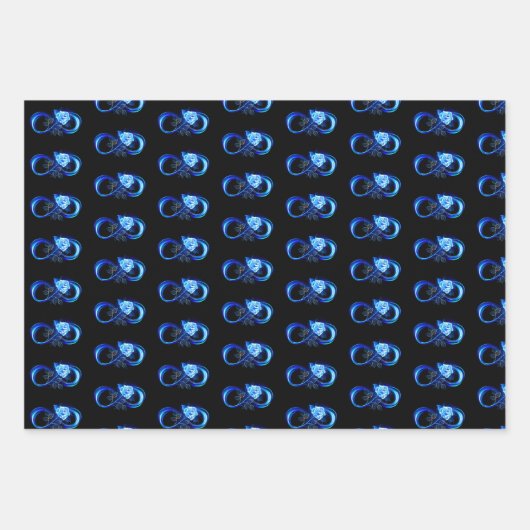 Glowing infinity with blue rose geschenkpapier set (Vorderseite)