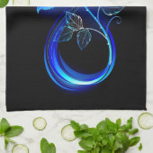 Glowing infinity with blue rose geschirrtuch (Gefaltet)
