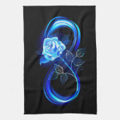 Glowing infinity with blue rose geschirrtuch (Vertikal)