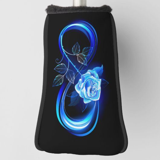 Glowing infinity with blue rose golf headcover (Rotieren 90)