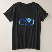 Glowing infinity with blue rose große größe T-Shirt (Design vorne)