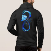 Glowing infinity with blue rose hoodie (Rückseite)