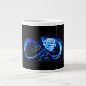 Glowing infinity with blue rose Jumbo-Tasse (Vorderseite)