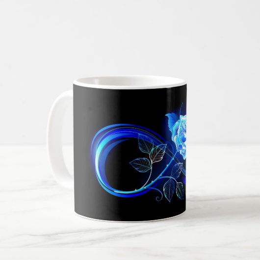 Glowing infinity with blue rose kaffeetasse (Vorderseite Links)