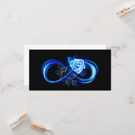 Glowing infinity with blue rose karte (Vorderseite/Rückseite Beispiel)