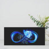 Glowing infinity with blue rose karte (Stehend Vorderseite)