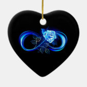 Glowing infinity with blue rose keramik ornament (Hinten)