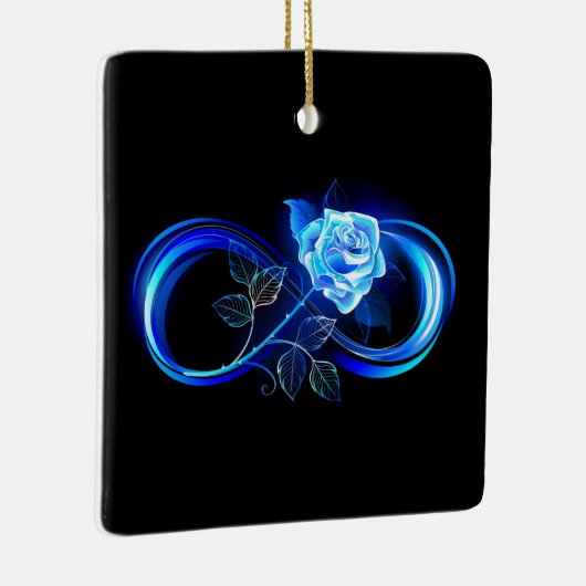 Glowing infinity with blue rose keramikornament (Rechts)