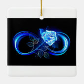 Glowing infinity with blue rose keramikornament (Rückseite)
