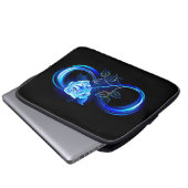 Glowing infinity with blue rose laptopschutzhülle (Vorne Knopf)