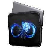 Glowing infinity with blue rose laptopschutzhülle (Vorderseite Links)