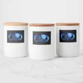 Glowing infinity with blue rose lebensmitteletikett (Flaschen)