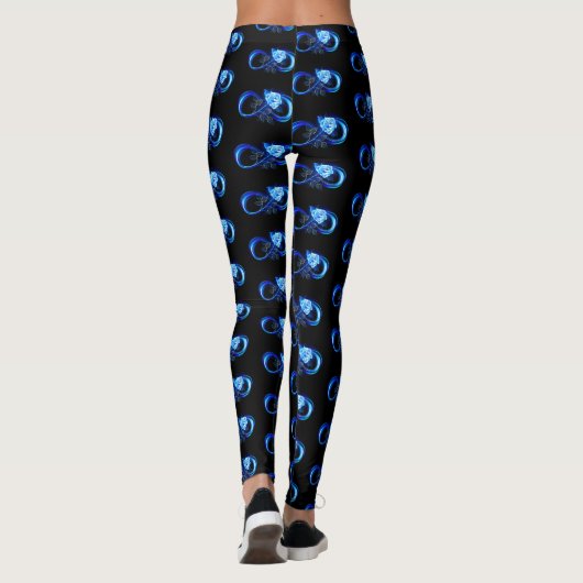 Glowing infinity with blue rose leggings (Rückseite)
