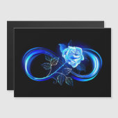 Glowing infinity with blue rose magneteinladung (Vorne/Hinten)