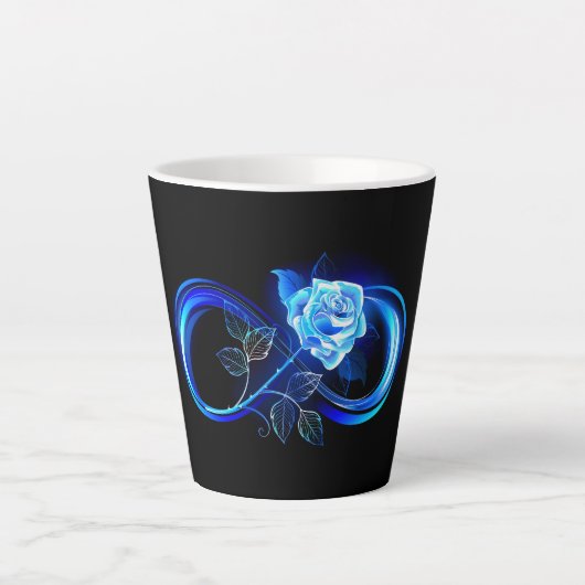 Glowing infinity with blue rose milchtasse (Vorderseite)