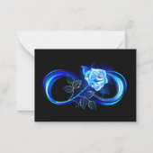 Glowing infinity with blue rose mitteilungskarte (Vorderseite)