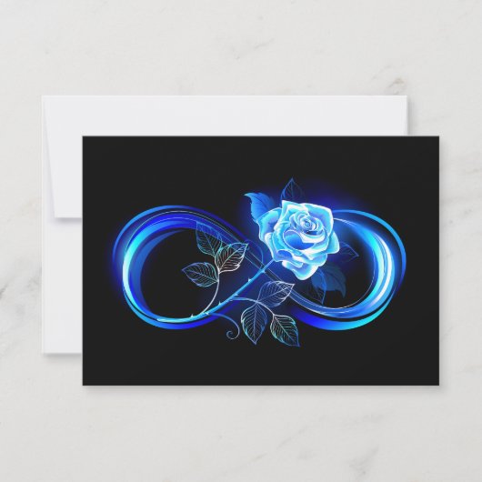 Glowing infinity with blue rose mitteilungskarte (Vorderseite)