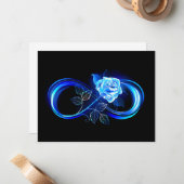 Glowing infinity with blue rose mitteilungskarte (Vorderseite/Rückseite Beispiel)