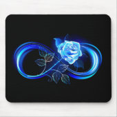 Glowing infinity with blue rose mousepad (Vorne)