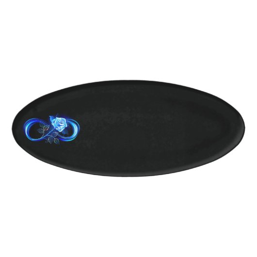 Glowing infinity with blue rose namenschild (Vorderseite)