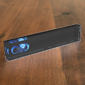 Glowing infinity with blue rose namensplakette (Seite)