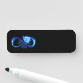 Glowing infinity with blue rose namensschild (Beispiel)