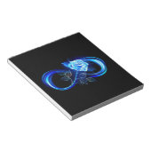 Glowing infinity with blue rose notizblock (angewinkelt)