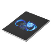 Glowing infinity with blue rose notizblock (Rotiert)