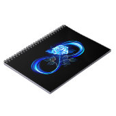 Glowing infinity with blue rose notizblock (Linke Seite)