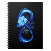Glowing infinity with blue rose notizblock (Vorderseite)