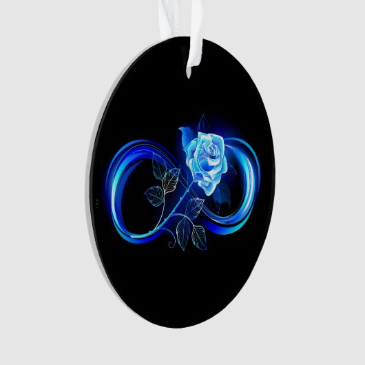 Glowing infinity with blue rose ornament (Vorderseite)