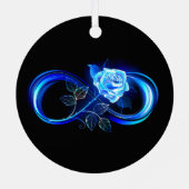 Glowing infinity with blue rose ornament aus metall (Rückseite)