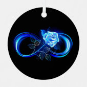 Glowing infinity with blue rose ornament aus metall (Vorderseite)