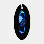 Glowing infinity with blue rose ornament aus metall (Vorderseite links)