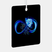 Glowing infinity with blue rose ornament aus metall (Vorderseite Rechts)