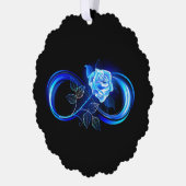 Glowing infinity with blue rose ornament karte (Links)