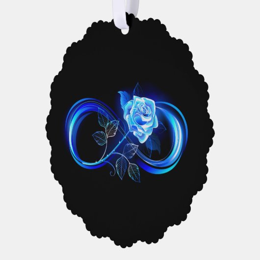 Glowing infinity with blue rose ornament karte (Links)